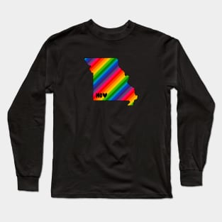 USA States: Missouri (rainbow) Long Sleeve T-Shirt